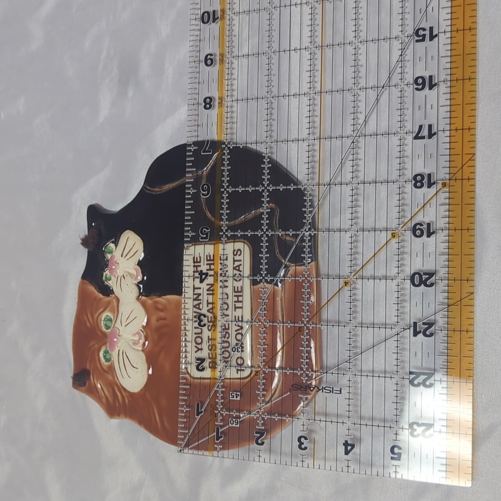 Smoky Mountain Pottery Vintage '94 Ceramics Funny Tabby Cat Kitten Wall Plaque - Picture 5 of 6